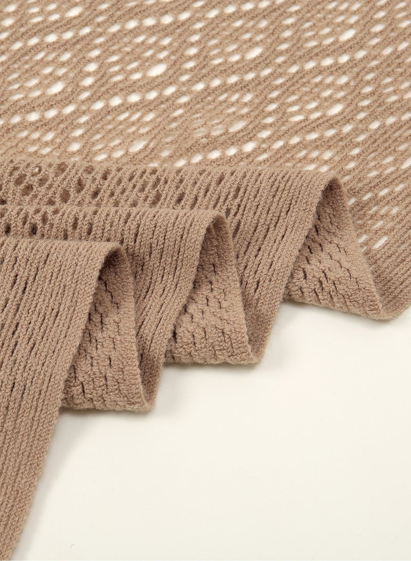Women Knit Shawl with Tassel Fashion Clothes Essential Scarf for Evening Party  - Image 4
