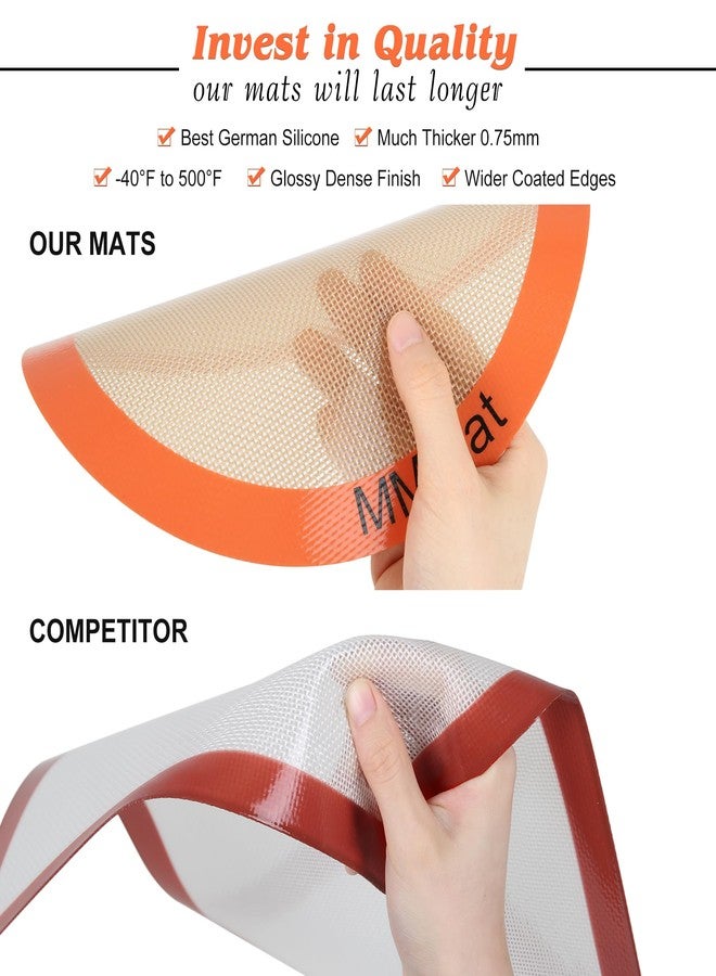 MMmat Silicone Baking Mats Set of 2 Round Non-Stick Reusable Air Fryer Linner - Best German Silicone - 12 inch - Image 3