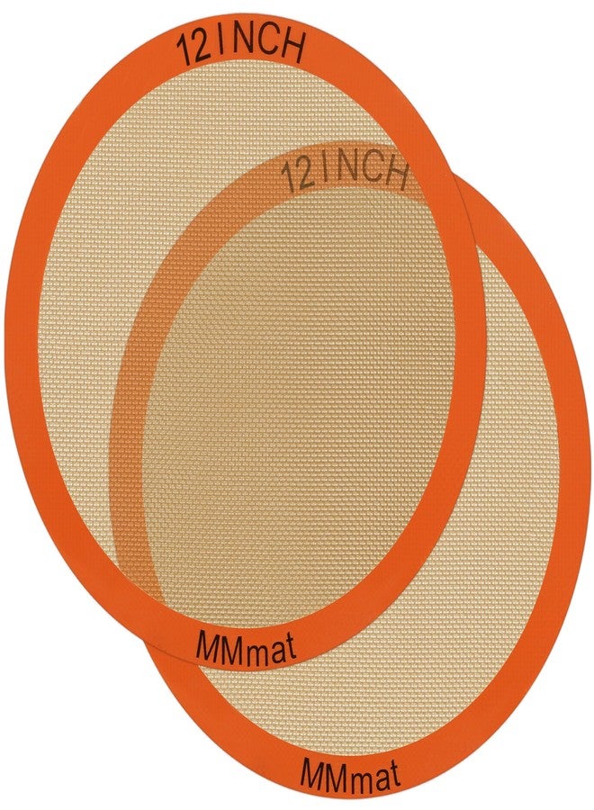 MMmat Silicone Baking Mats Set of 2 Round Non-Stick Reusable Air Fryer Linner - Best German Silicone - 12 inch - Image 1