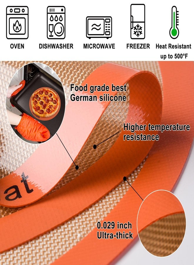 MMmat Silicone Baking Mats Set of 2 Round Non-Stick Reusable Air Fryer Linner - Best German Silicone - 12 inch - Image 2