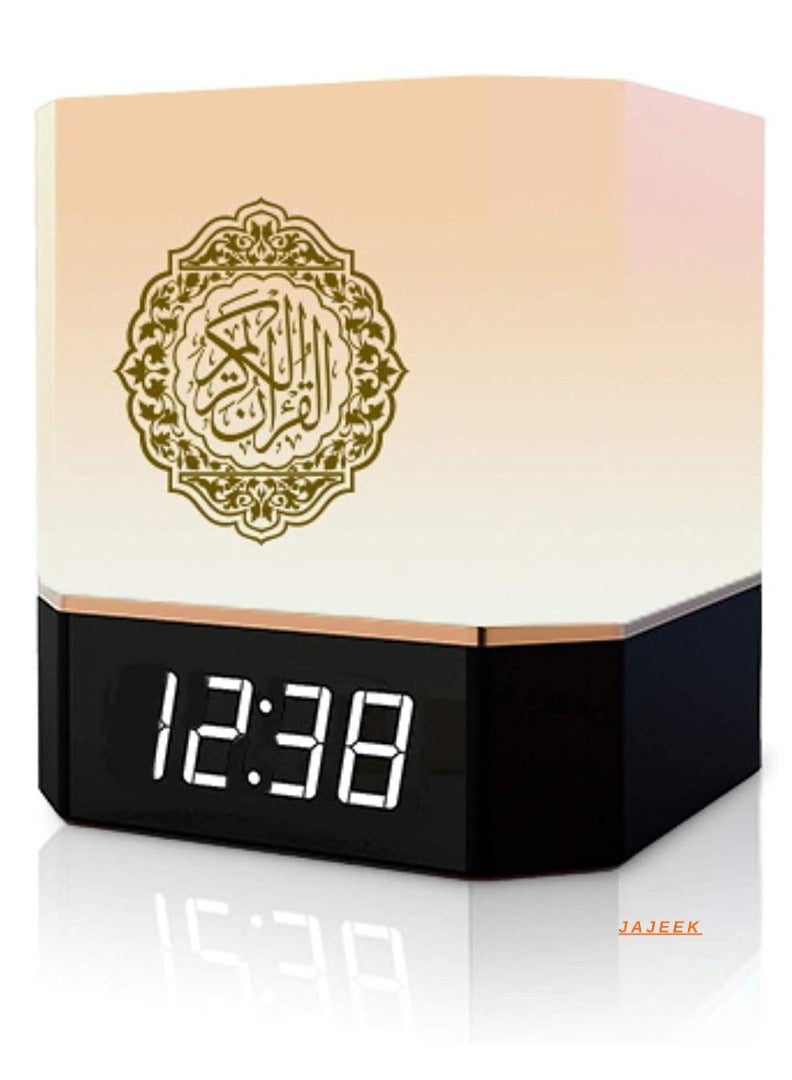 JAJEEK Full Quran Speaker with Lamp & Clock – 14 Language Translations, 18 Reciters, Azan Settings & Mobile App Control – Ideal Islamic Gift for All Ages by Maga Zone – Black - Image 1