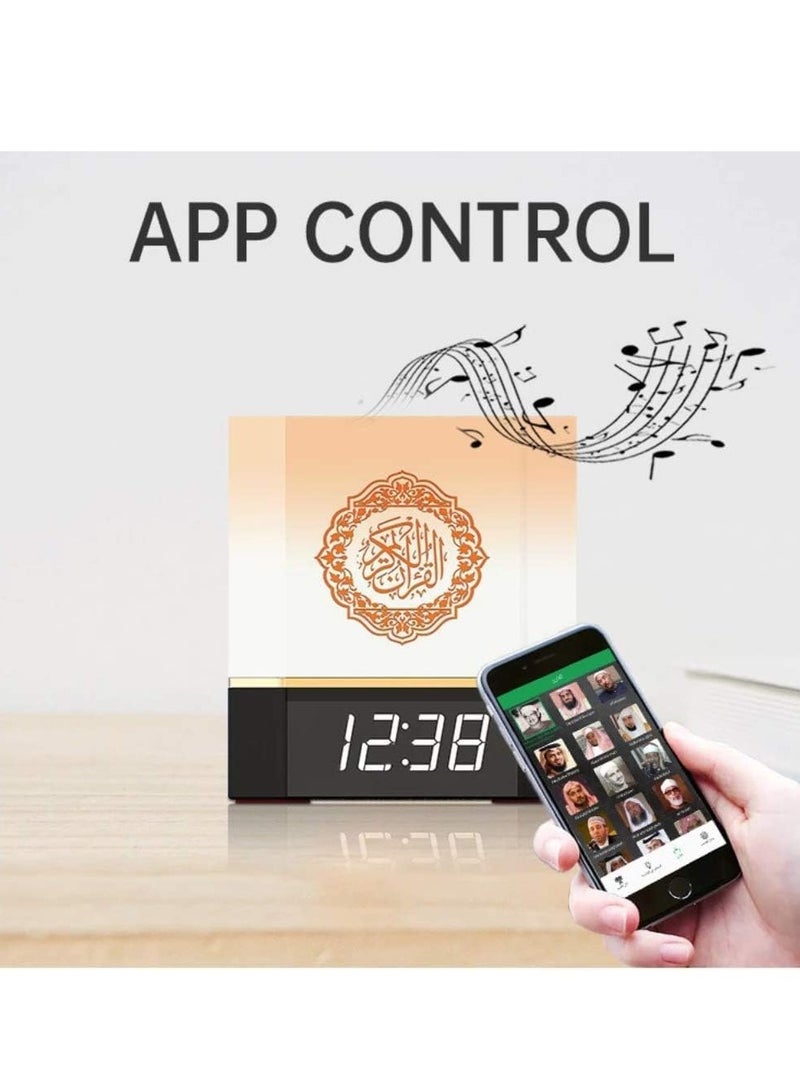 JAJEEK Full Quran Speaker with Lamp & Clock – 14 Language Translations, 18 Reciters, Azan Settings & Mobile App Control – Ideal Islamic Gift for All Ages by Maga Zone – Black - Image 3
