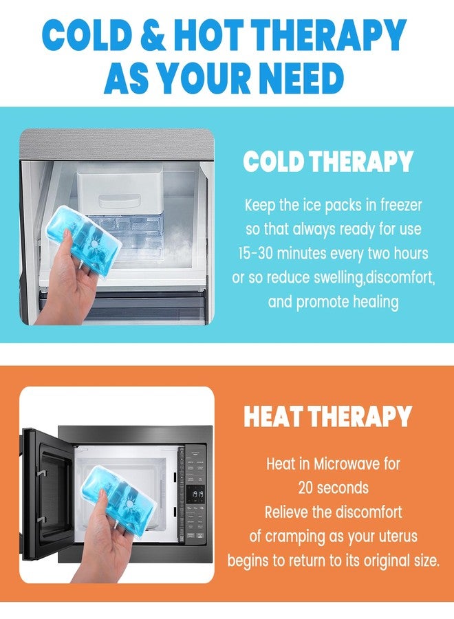 Cozeoa Reusable Postpartum Perineal Ice Pack - Hot & Cold Therapy Pads for Hemorrhoid Relief, Uterine Cramps, C-Section Recovery, Reduces Swelling - Hypoallergenic & Leak-Proof (Blue - Image 5