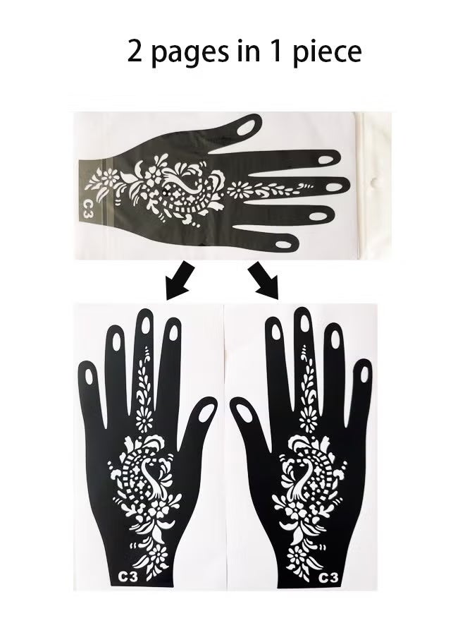 GlamKit Henna Tattoo Mould Sticker Black for Hand 6-Piece - Image 2