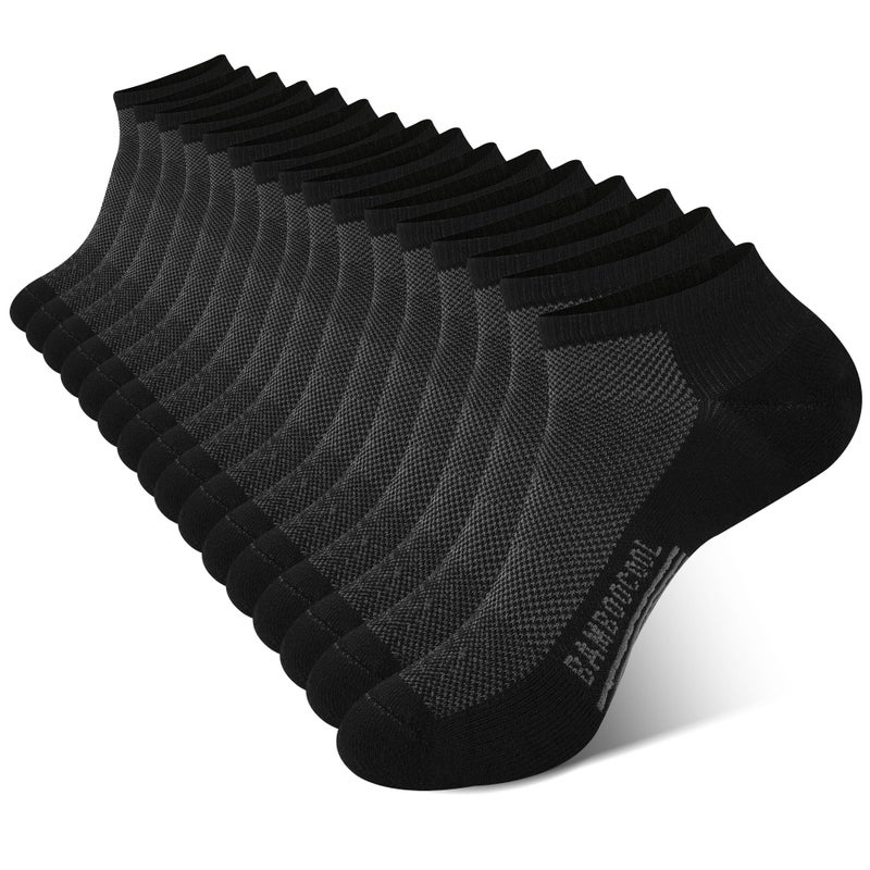 BAMBOO COOL Men's Athletic Ankle Socks Moisture Wicking, Breathable Running Mesh Socks Cushioned Arch Support, 8 Pack - Image 1