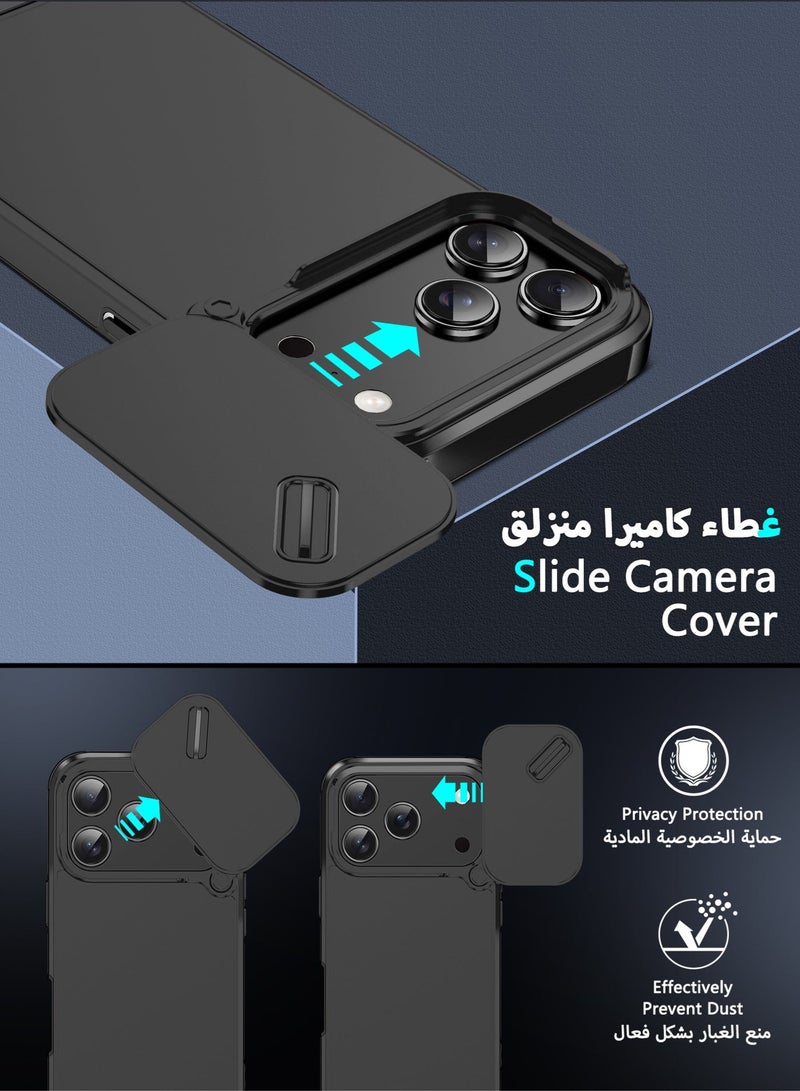 عش زي غطاء iPhone 17 Pro Max المنزلق - مصراع الكاميرا الخاص بالخصوصية + الحماية المزدوجة، زوايا وسائد هوائية 360° وحواف مرنة، مقاوم لبصمات الأصابع والزيوت، إطارات مرتفعة لحماية العدسة/الشاشة، متوافق مع الشحن اللاسلكي، قشرة داخلية ناعمة + غطاء خارجي صلب - Image 2