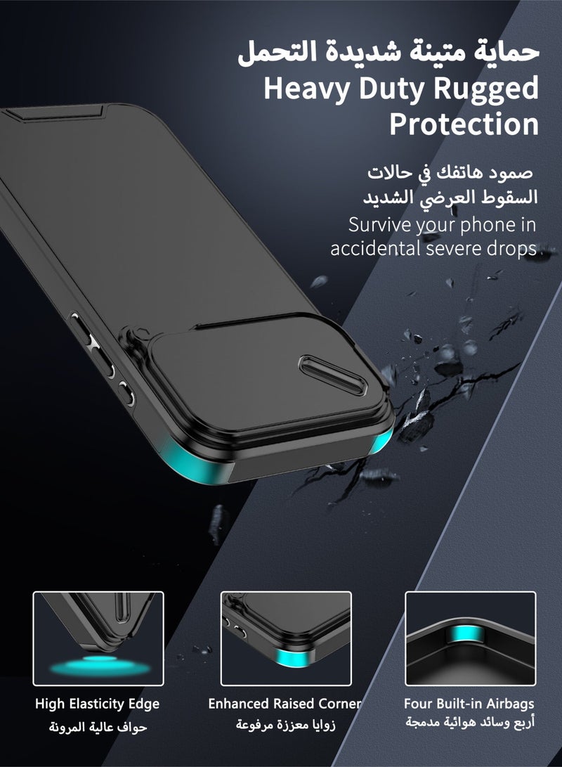 عش زي غطاء iPhone 17 Pro Max المنزلق - مصراع الكاميرا الخاص بالخصوصية + الحماية المزدوجة، زوايا وسائد هوائية 360° وحواف مرنة، مقاوم لبصمات الأصابع والزيوت، إطارات مرتفعة لحماية العدسة/الشاشة، متوافق مع الشحن اللاسلكي، قشرة داخلية ناعمة + غطاء خارجي صلب - Image 3