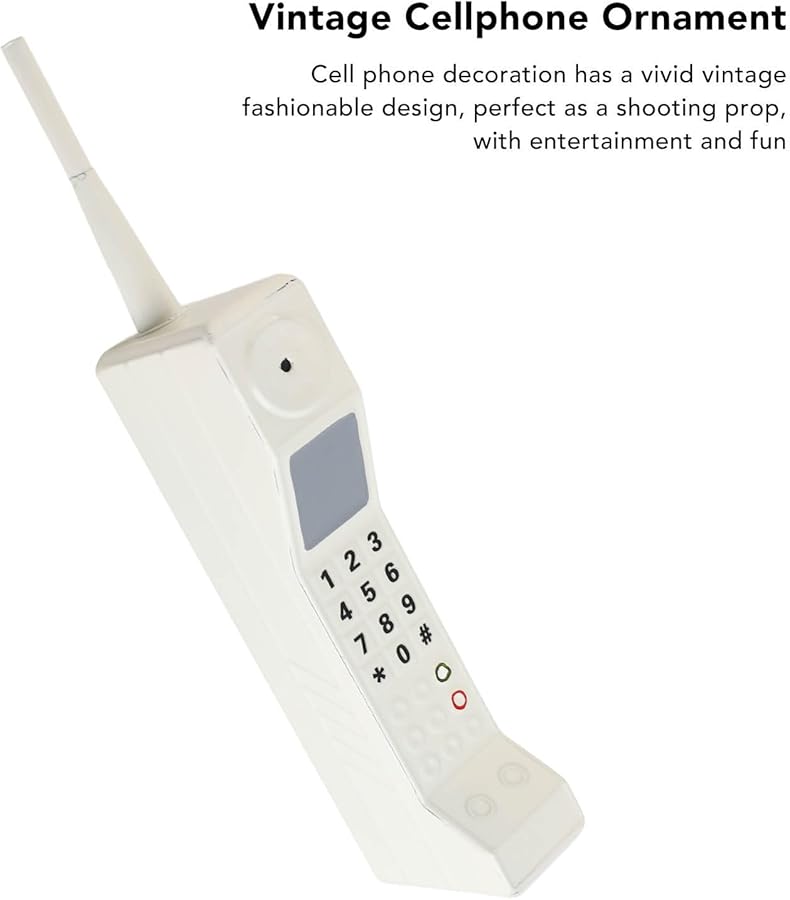 كيينسو زخرفة نموذج هاتف خلوي قديم بأسلوب رجعي باللون الأبيض لتزيين المنزل - Image 2