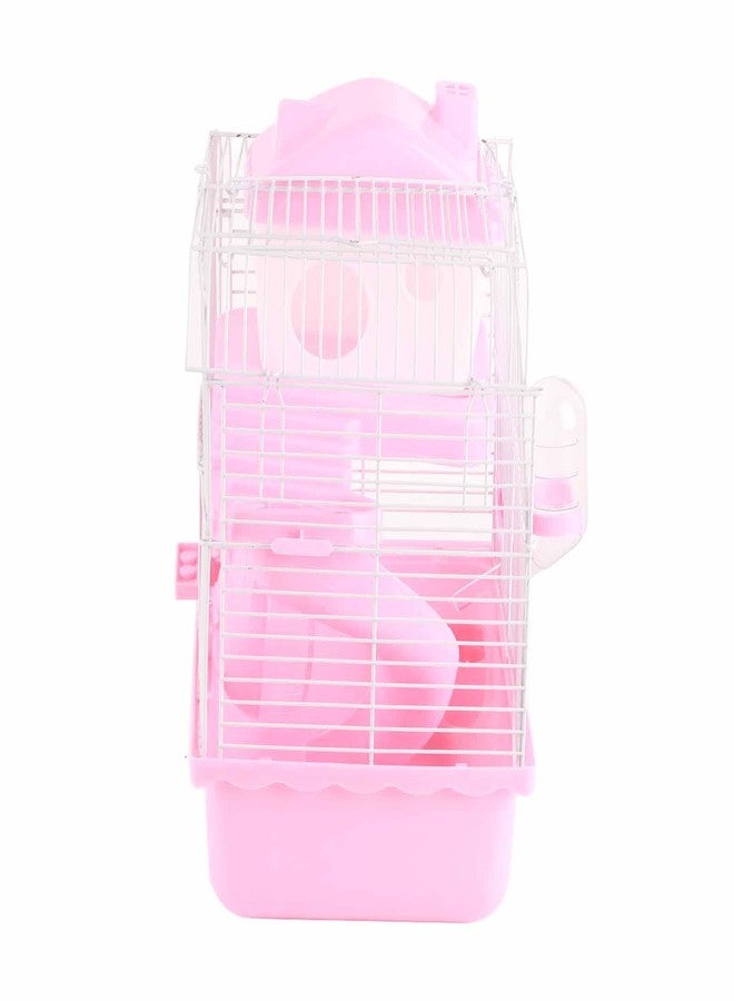 ZJchao Large Space High Chassis Design 2 Tier Hamster Cage Pet Hamster Small Animals Cage (Roseate) - Image 2