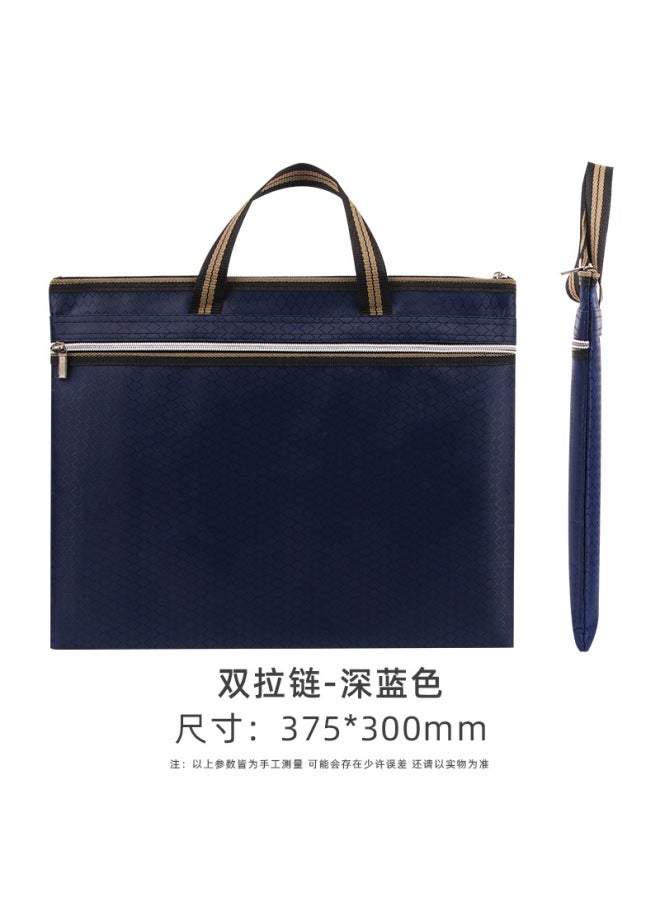 HELPS A4 Satchel Document Bag Customized Large-capacity Multi-functional Document Bag Oxford Cloth Double Zipper Information Conference Briefcase - Image 1