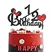Helewilk Happy 12 Birthday Cake Topper Black and Red Glitter Mouse Theme Baby Shower Sign Carton Theme Cake Decoration 6 Months Birthday Party Supplies for Girls or Boys - Image 3