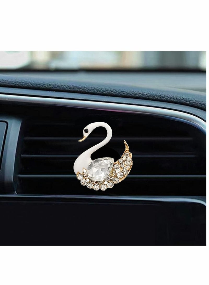 Y&D Car Air Vent Clip Charm, Decorative Bling Accessories, Interior Decoration Cute Decor, Rhinestone Accessories - Swan - Image 3