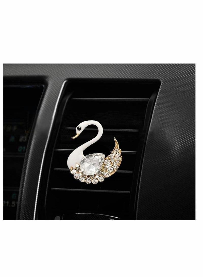 Y&D Car Air Vent Clip Charm, Decorative Bling Accessories, Interior Decoration Cute Decor, Rhinestone Accessories - Swan - Image 4