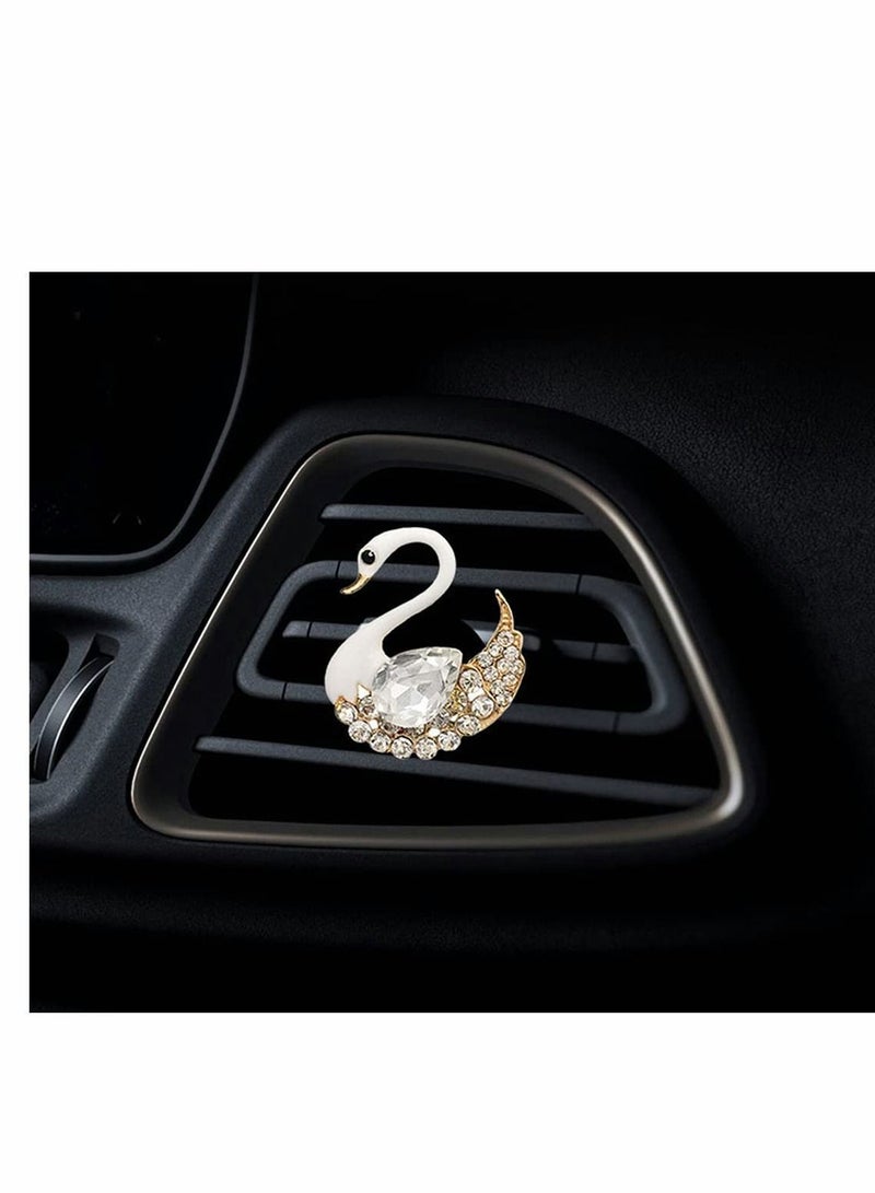 Y&D Car Air Vent Clip Charm, Decorative Bling Accessories, Interior Decoration Cute Decor, Rhinestone Accessories - Swan - Image 2