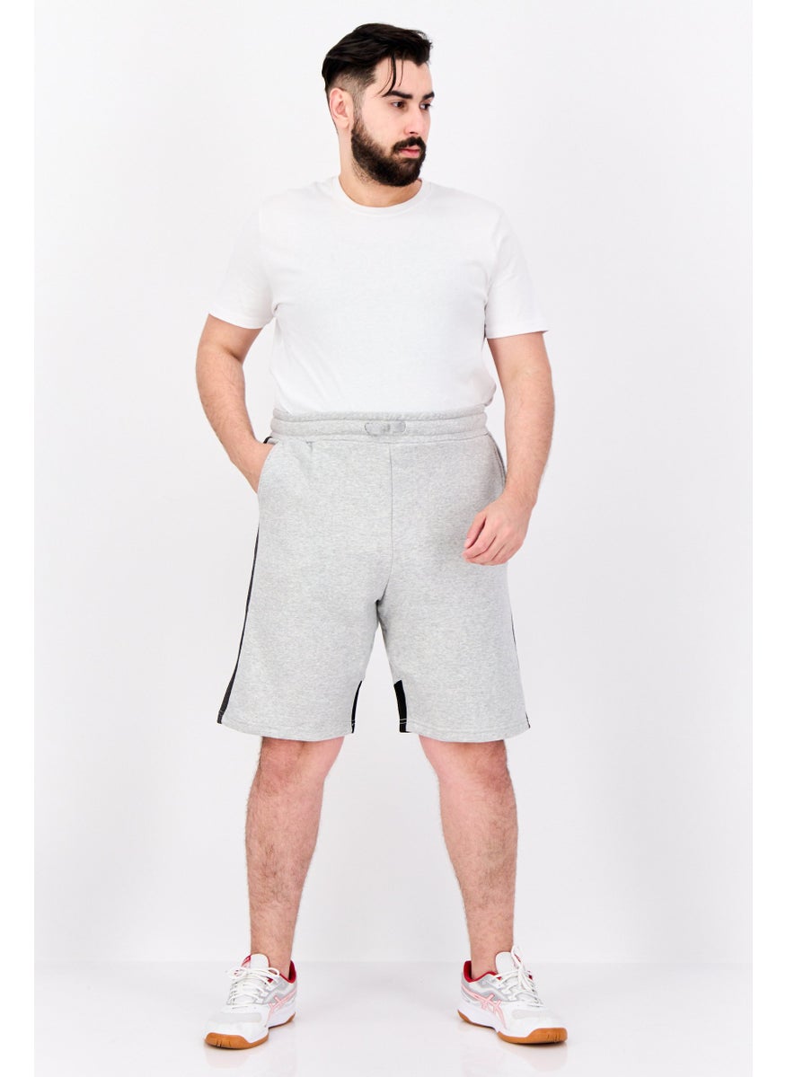 CROSSHATCH - Men Brand Logo Basic Shorts, Grey - Image 1