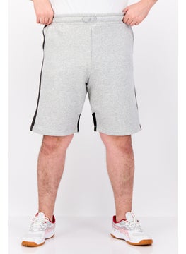 Men Brand Logo Basic Shorts, Grey