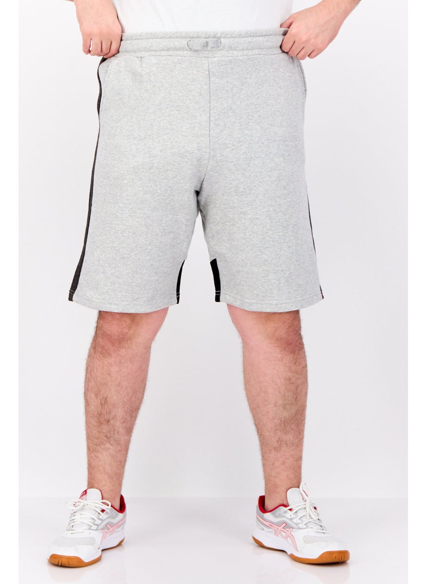 CROSSHATCH - Men Brand Logo Basic Shorts, Grey - Image 1