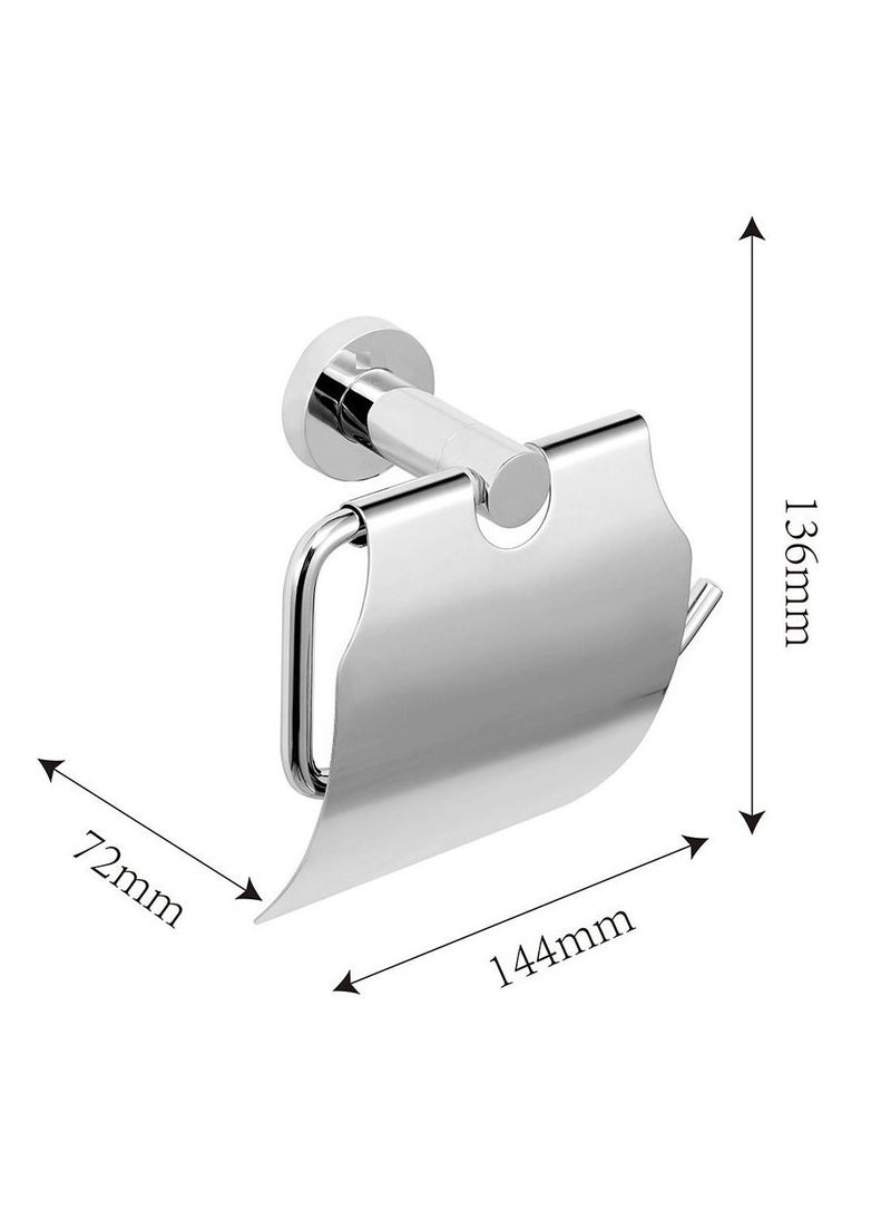 erorex - Toilet Paper Holder with Cover Chrome Toilet Tissue Roll Dispenser Bathroom Storage Dust proof Cat proof - Image 1