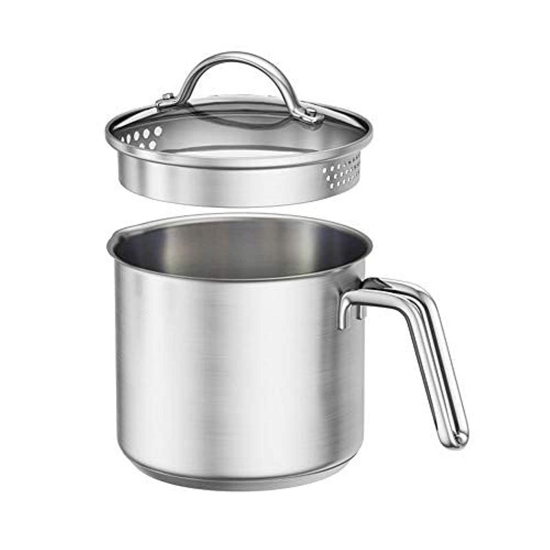 DCIGNA 1.5 Quart Stainless Steel Saucepan With Pour Spout, Saucepan With Lid, Mini Milk Pan With Spout - Perfect For Boiling Milk, Sauce, Gravies, Pasta, Noodles - Image 1