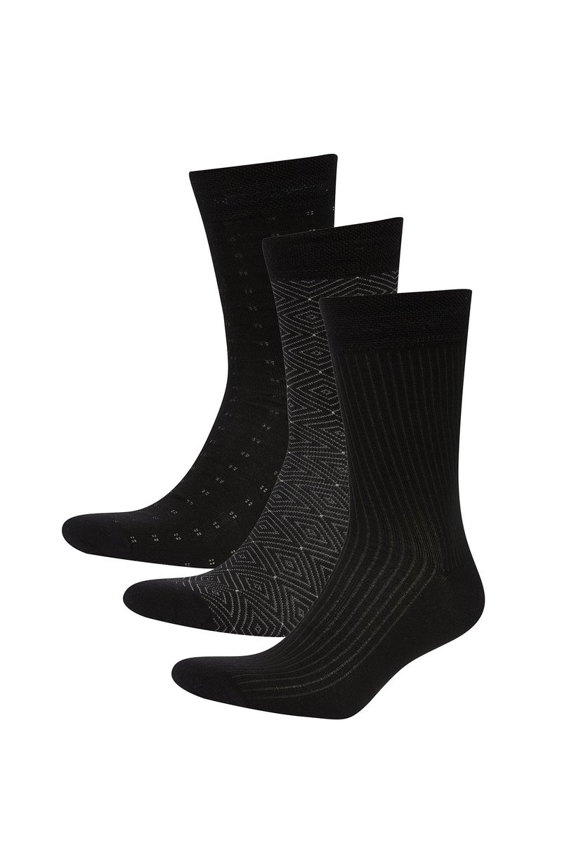 DeFacto Black Man Man Seamless 3 Piece Bamboo Long Socks Casual - Image 1