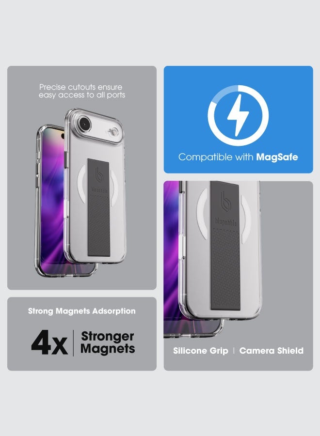 blupebble GripFlex MagSafe Case for iPhone 17 Air, Slim Shockproof Protective Back Cover, Anti-Yellowing Transparent Design - Image 5