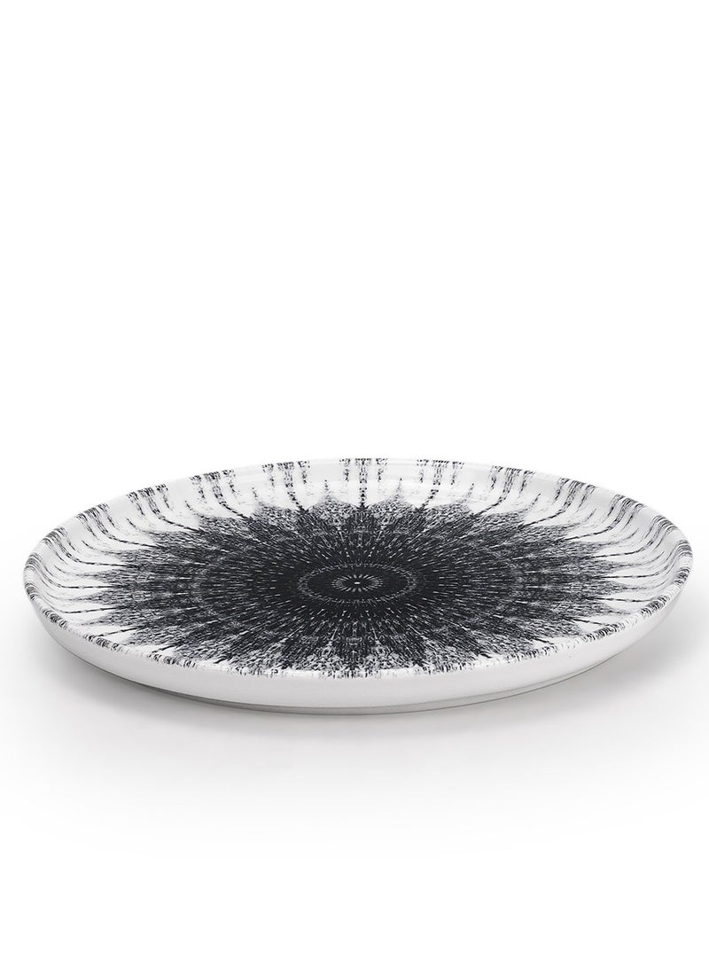 EDESSA طبق حلوى سيراميك إيديسا كوزمو 20 سم، أسود وأبيض (مجموعة من 1) - Image 3