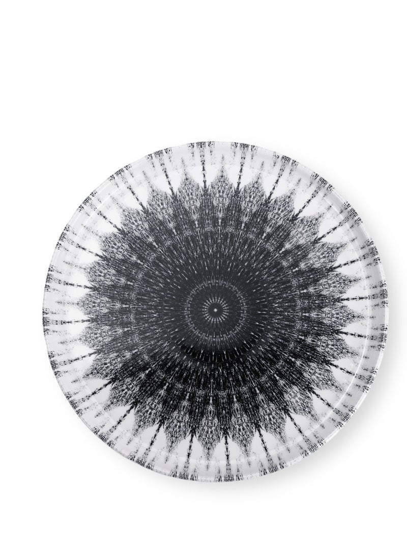 EDESSA طبق حلوى سيراميك إيديسا كوزمو 20 سم، أسود وأبيض (مجموعة من 1) - Image 1