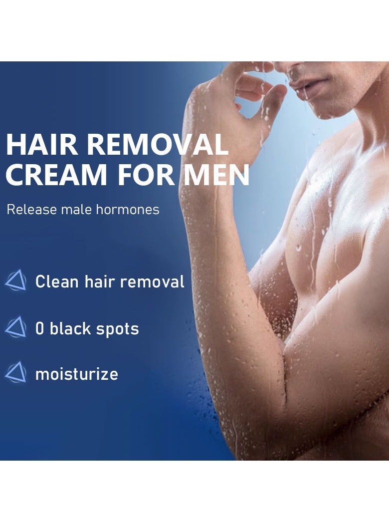 روزينو كريم إزالة الشعر غير المؤلم للرجال | مزيل الشعر المهدئ للجسم الخشن والشعر الحميم | مزيل شعر لا تشوبه شائبة للصدر والذراعين والساقين والمناطق الحساسة (100 جرام) - Image 3