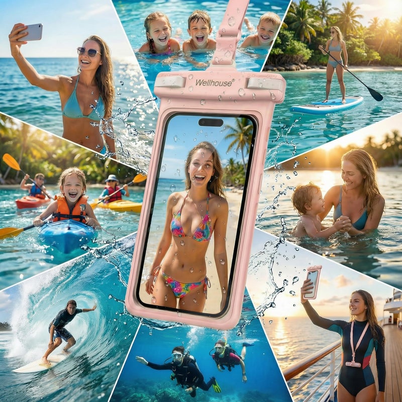 wellhouse 3D Waterproof Phone Pouch with Lanyard,Premium TPU100FT Deep Waterproof Phone Case for iPhone 17 16 15 14 13 12 Pro Max XS Samsung,Snorkeling, Surfing, Kayaking,Skiing,Hot Springs - Image 2
