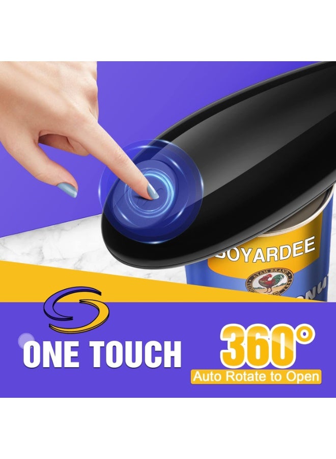 فتاحة علب كهربائية تعمل بلمسة واحدة بحافة سلسة وتلقائية وبدون استخدام اليدين؛ فتاحة علب آمنة للطعام للمطاعم؛ فتاحة علب تعمل بالبطارية لمرضى التهاب المفاصل وكبار السن والطهاة وربات البيوت. - Image 2