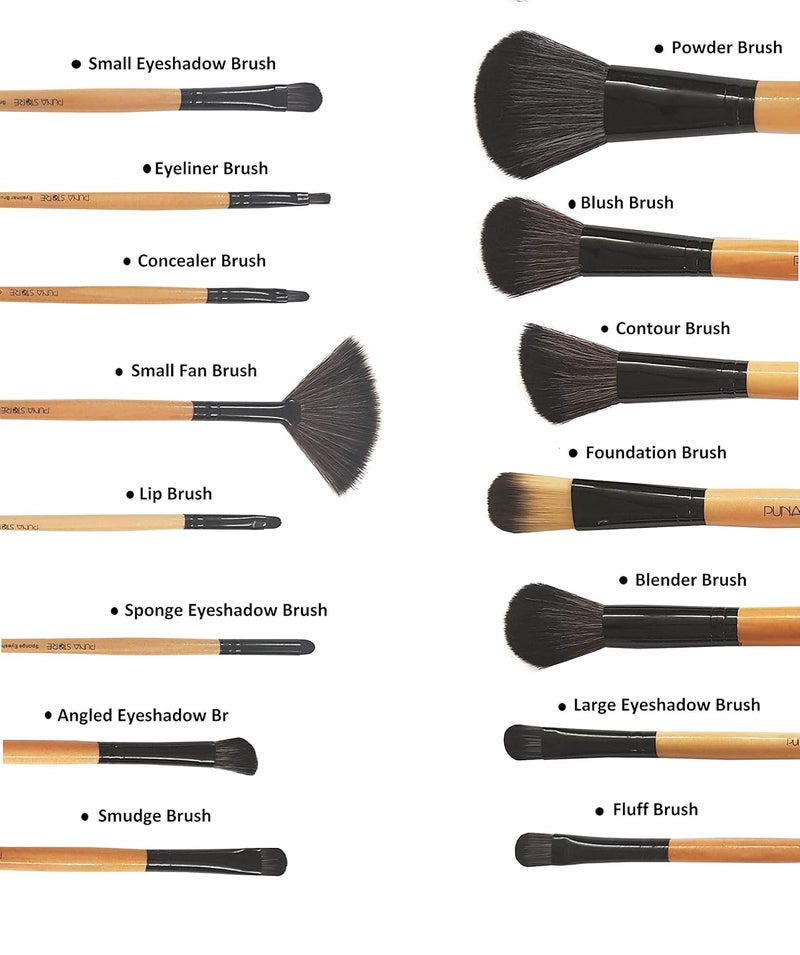 Puna Store 30 Piece Bamboo Makeup brush Set Premium Synthetic Makeup Brushes Cruelty Free Vegan Brushes Kabuki Foundation - Image 4