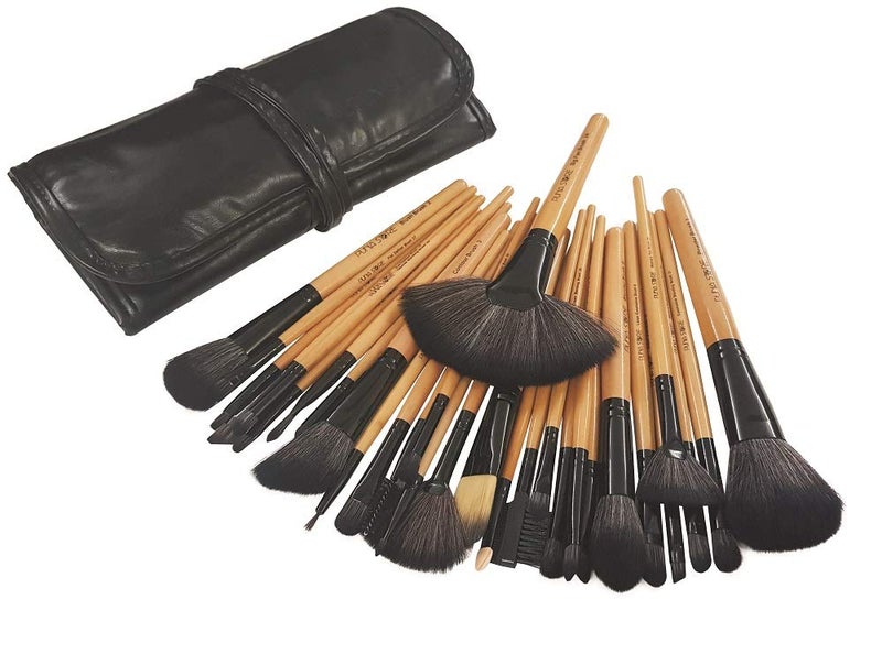 Puna Store 30 Piece Bamboo Makeup brush Set Premium Synthetic Makeup Brushes Cruelty Free Vegan Brushes Kabuki Foundation - Image 1