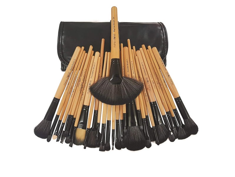 Puna Store 30 Piece Bamboo Makeup brush Set Premium Synthetic Makeup Brushes Cruelty Free Vegan Brushes Kabuki Foundation - Image 3