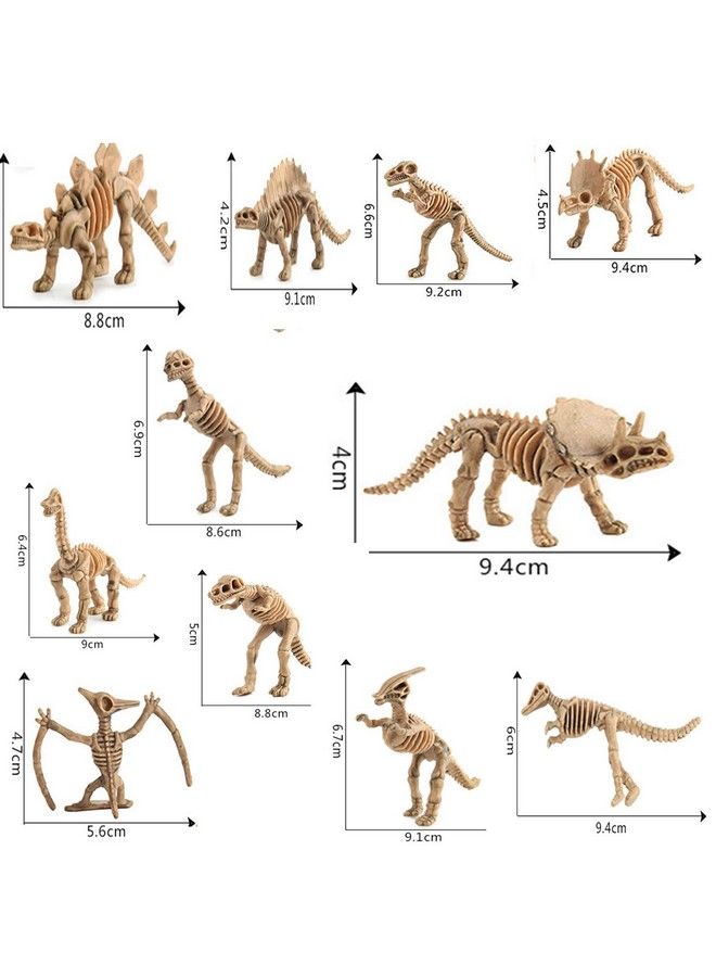 WedFeir 24Pcs Dinosaur Fossil Skeletons, 3.7 Inch Assorted Figures Dino Bones, Educational Gift For Science Play, Dino Sand Dig, Party Favor & Decorations. - Image 3