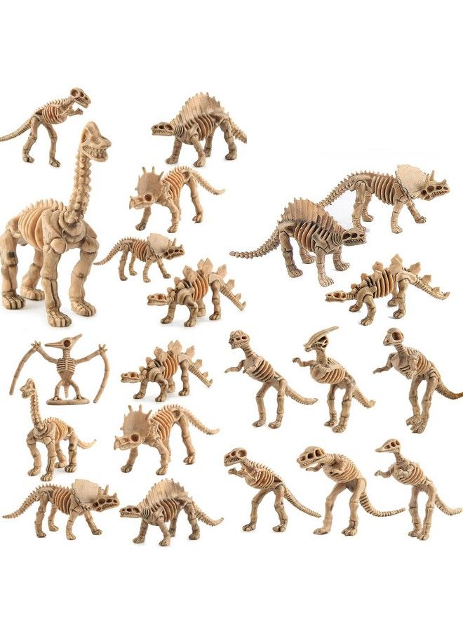 WedFeir 24Pcs Dinosaur Fossil Skeletons, 3.7 Inch Assorted Figures Dino Bones, Educational Gift For Science Play, Dino Sand Dig, Party Favor & Decorations. - Image 2