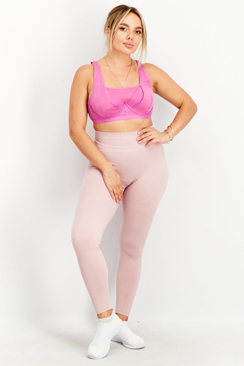 Adidas Women Sportswear Fit Brand Logo Sports Bra, Pink - Image 2