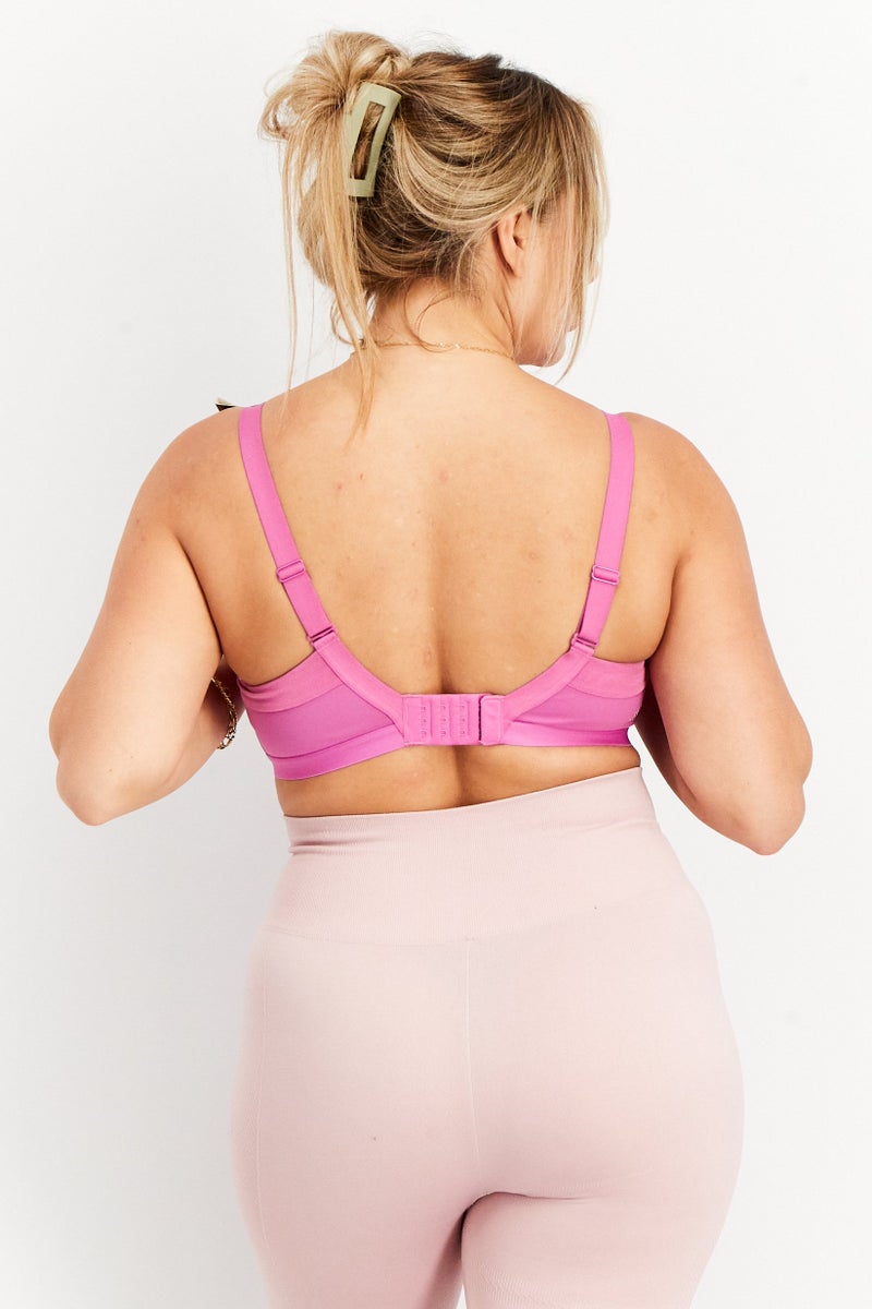 Adidas Women Sportswear Fit Brand Logo Sports Bra, Pink - Image 3