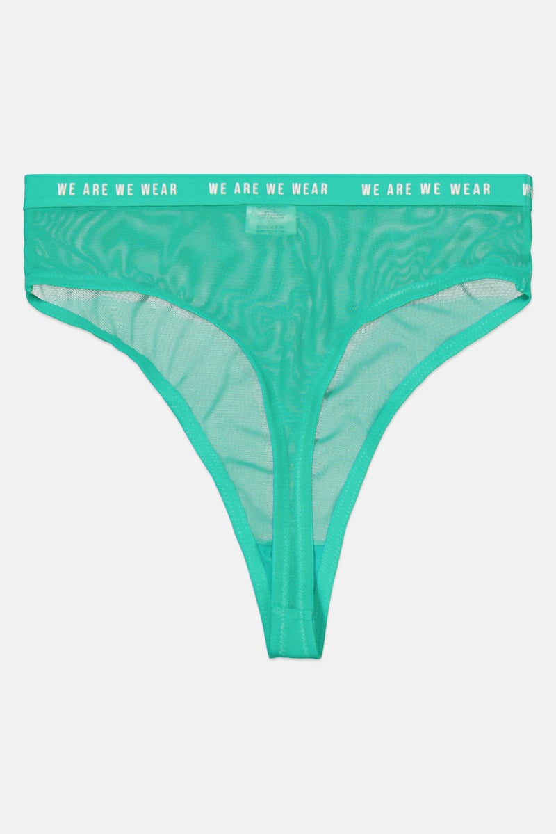 We Are We Wear Women Textured High Waist Panties, Light Teal Green - Image 2