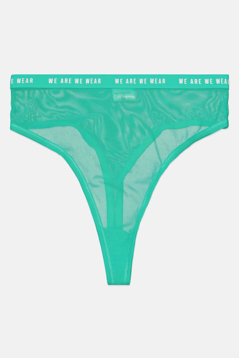 We Are We Wear Women Textured High Waist Panties, Light Teal Green - Image 1
