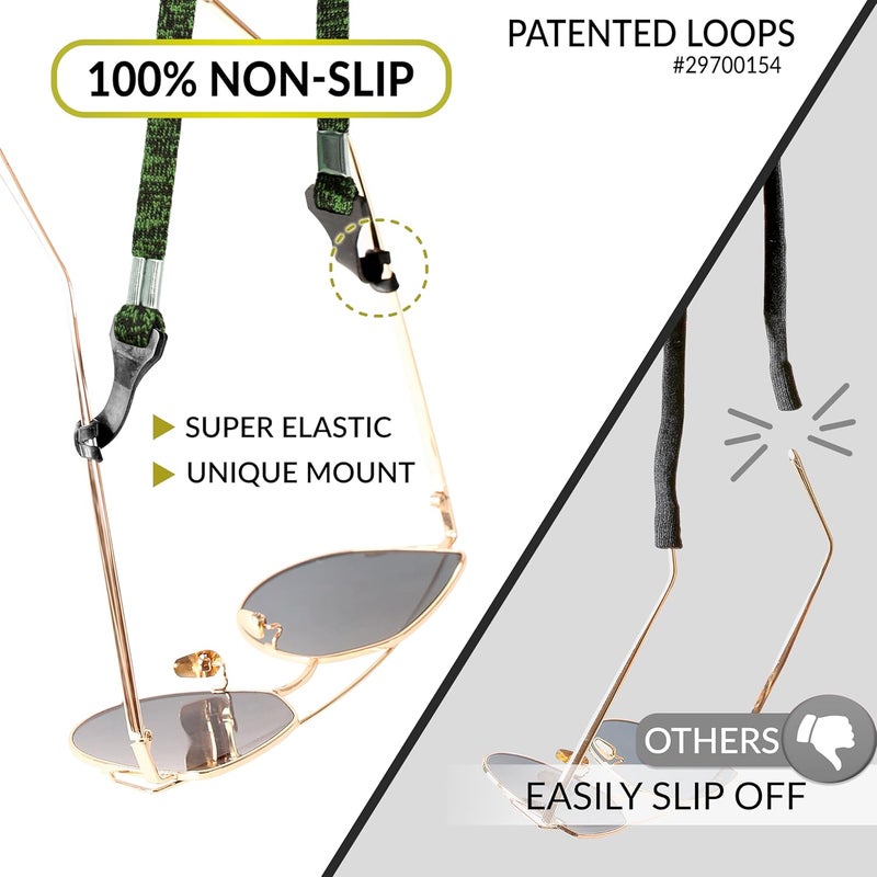 SIGONNA Eye Glasses String Holder Strap - Eyeglass Straps Cords for Men Women - Eyeglass Holders Around Neck - Sunglasses String Chain Lanyard Retainer - 4 Pcs Green Yellow - Image 3