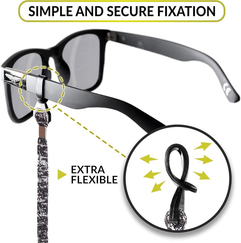 SIGONNA Eye Glasses String Holder Strap - Eyeglass Straps Cords for Men Women - Eyeglass Holders Around Neck - Sunglasses String Chain Lanyard Retainer - 4 Pcs Green Yellow - Image 4
