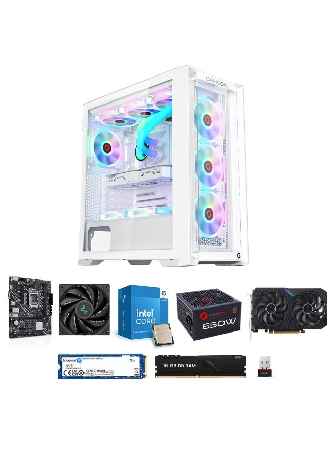GAMEON Gaming PC | Intel Core i5-12400F | RTX 3050 6GB | 16GB DDR5 RAM | 1TB NVMe SSD | H610M DDR5 | 650W PSU | Vortex A RGB Case | Built-in Wi-Fi | 1 Year Warranty | Ready-to-Play Desktop - Image 1