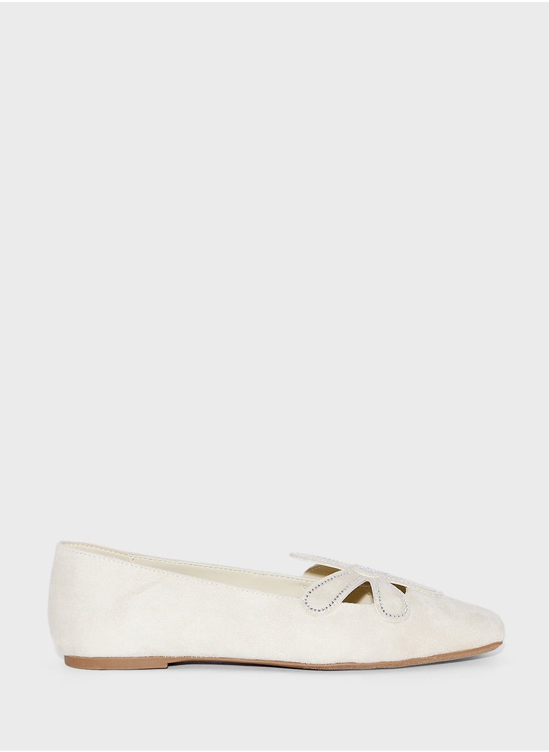 Katy Perry - Close Toe Flower Detail Flat Ballerinas - Image 1