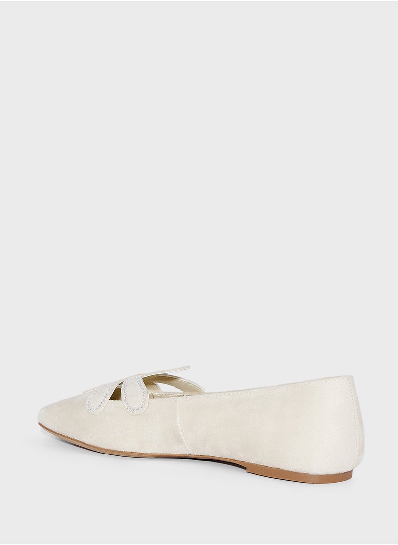 Katy Perry - Close Toe Flower Detail Flat Ballerinas - Image 1