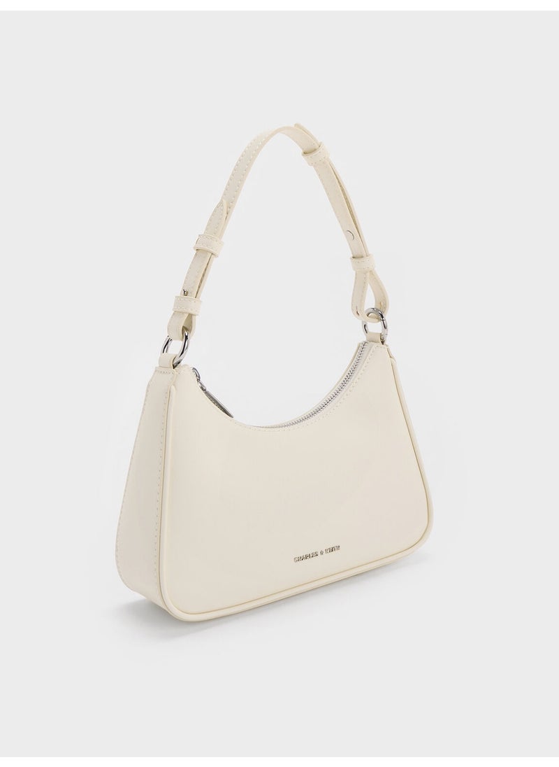 Charles & Keith CHARLES & KEITH Lane Chain-Link Shoulder Bag & Crossbody Bag for Women - Cream  - Image 3