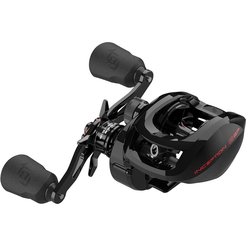13 FISHING Inception G2 Baitcast Reel 731 Gear Ratio Left Hand Retrieve Fresh ING273LH Black - Image 2