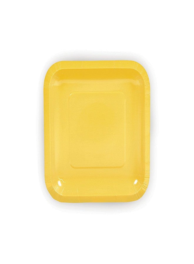 Fun Express Mimosa Yellow Square Paper Dessert Plates - Color Themed Paper Tableware Plates - Disposable Dessert for Birthday Baby Shower Party Supplies Holiday Lunch Dessert Anniversary - 24 Pieces