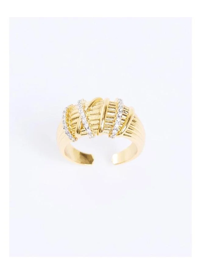 Jimmy Key Gold-colored stone spiral ring.