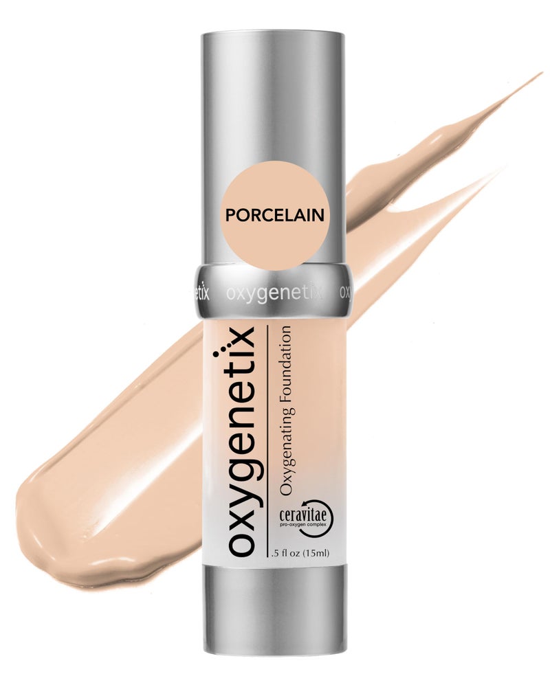 Oxygenetix Oxygenating Foundation Porcelain Breathable Makeup for Face Buildable Coverage with Weightless Feel Longwear Foundation for Women Safe for Sensitive or LaserTreated Skin
