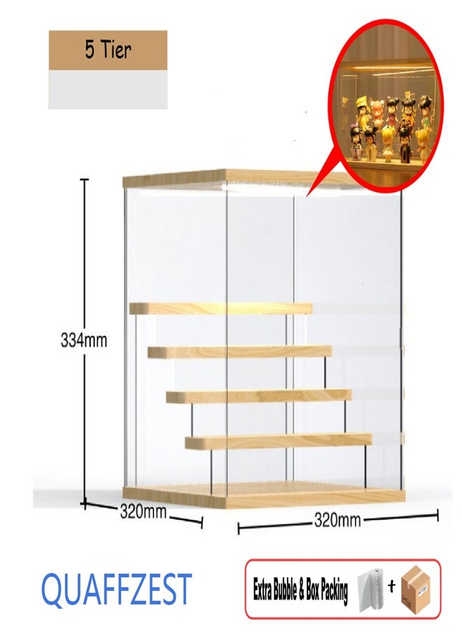 Generic 5Layer Transparent Acrylic Display Box with Wooden Top Base（without LED）  - Image 2